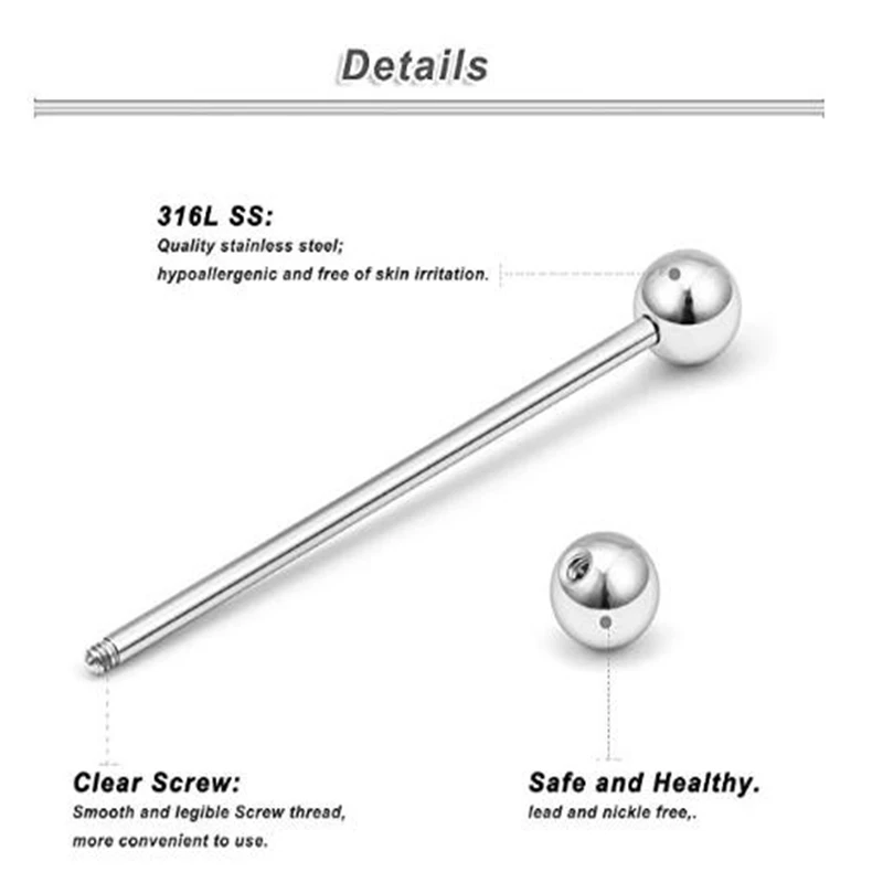 14 г 38 мм нержавеющая сталь промышленные серьги-штанги хрящевая спираль-раковины