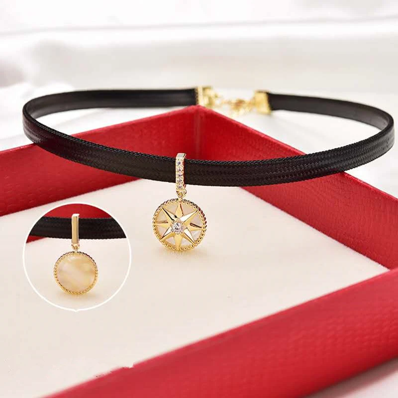 Новый дизайн с компасом хрустальное ожерелье ручная работа Опаловый сплав чокер