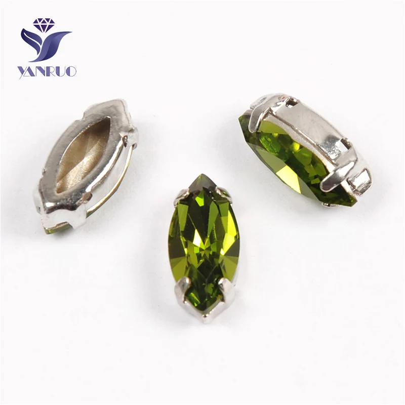 Olivine Yanruo 4200 забавные маркизы с камнями K9 Глаза Лошади Стразы заостренные сзади Стразы все для шитья - Цвет: Olivine