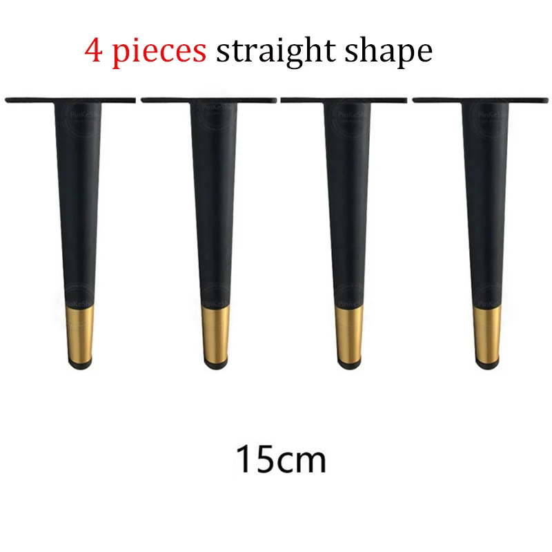 as picture 15cm 4 шт. металлическая мебель стол аксессуары для обуви конические золото с черный цвет, для шкафов ноги шкаф шкафы кофейный конусобразный фильтр для ножек стула 25/35 см - Цвет: as picture 15cm