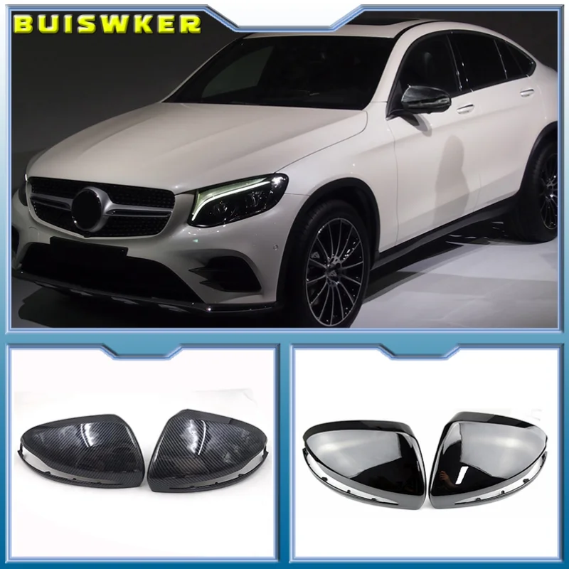 Черные крышки бокового зеркала для Mercedes Benz W205 W222 W213 W238 X205 X253 C217 W463 C253 W253 крышка C S GLC E G Class AMG