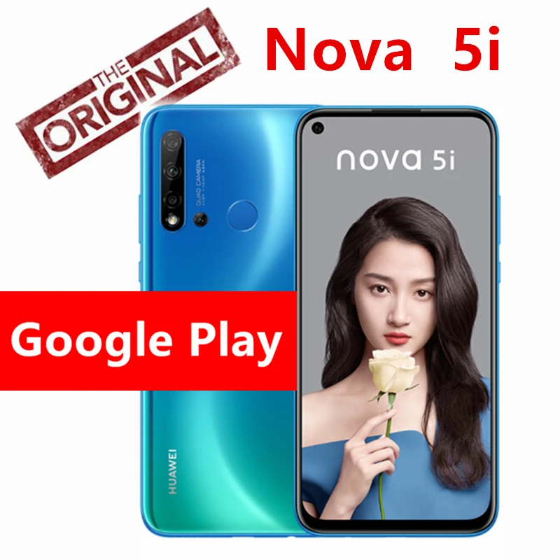 Huawei Nova 5i смартфон 6 ГБ 128 4000 мА/ч Google Play Смартфон Android 9 0 24MP Quad камера AI 4 дюймов FHD +