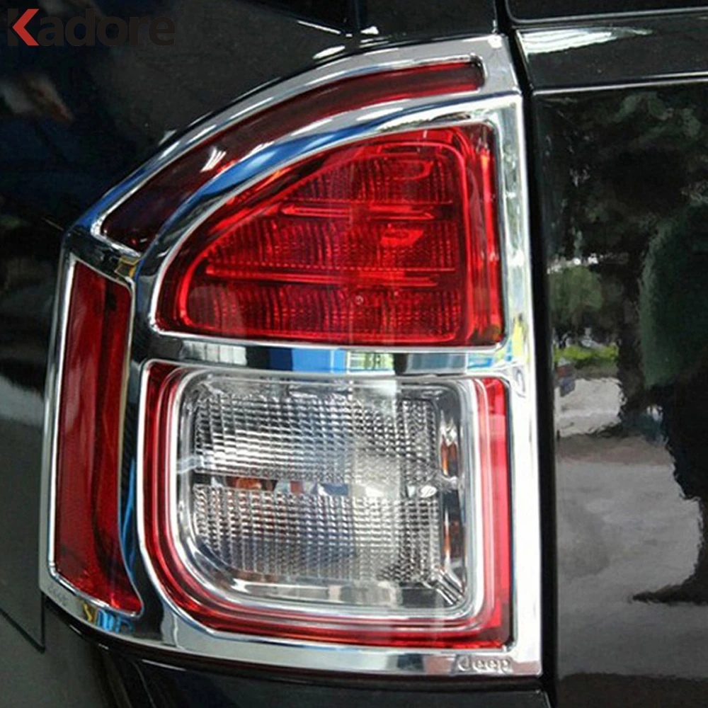 

Rear Light Lamp Cover Trim For Jeep compass 2011 2012 2013 2014 2015 ABS Chrome Tail Taillight Frame Trims Sticker Car Styling