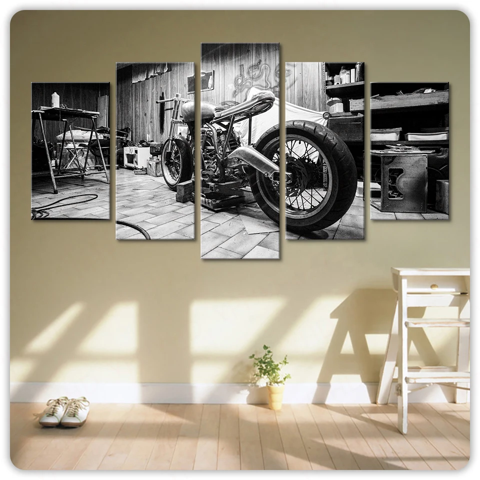 

Canvas Painting HD Print Modern Canvas Art Wall Pictures For Living Room 5 Pieces Modular Motorcycle Pictures Home Decoration