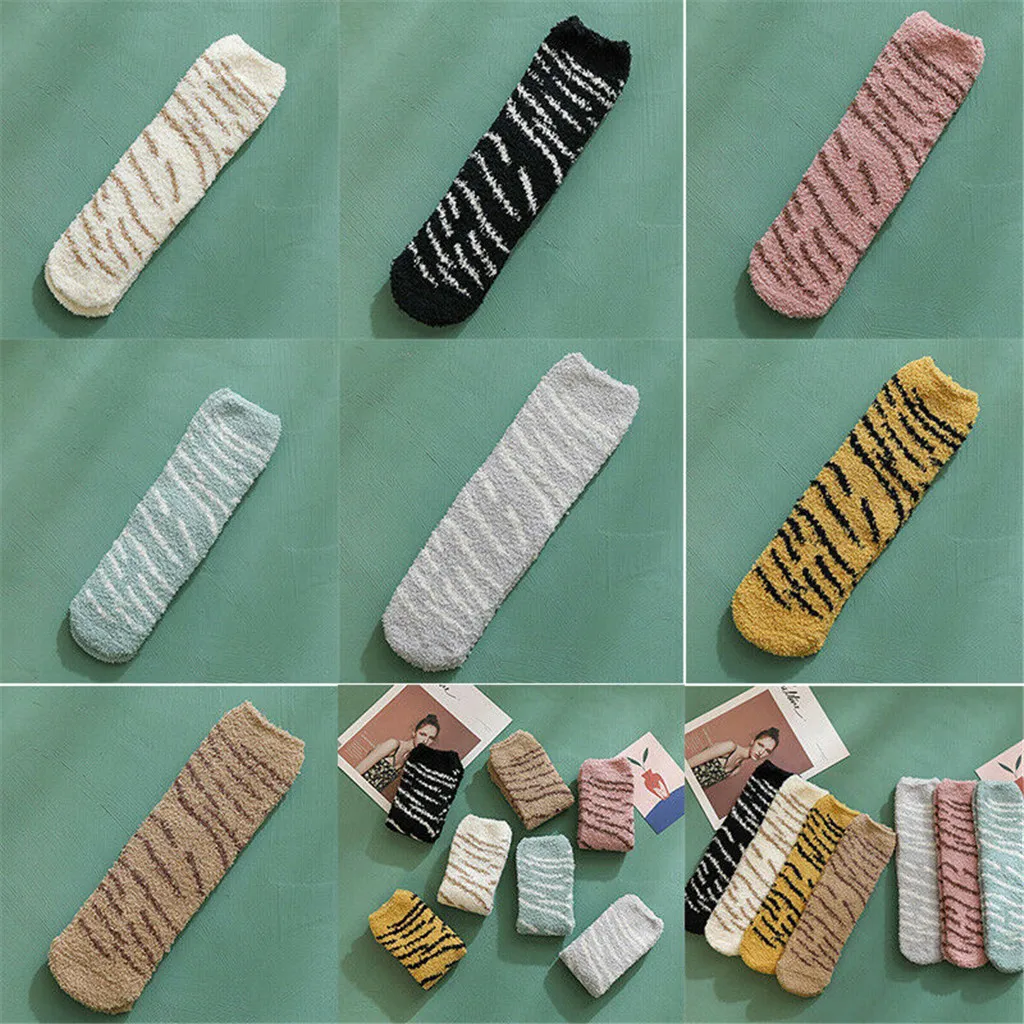 1 пара женские милые полосатые носки с мультяшными животными кошачьими следами