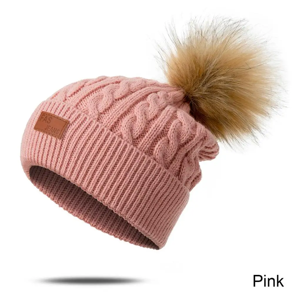 pink Зимняя женская шапка для женщин, вязаная женская шапка, зимние шапки для девушек, женская шапка, шапка s шапка, женская шапка - Цвет: pink
