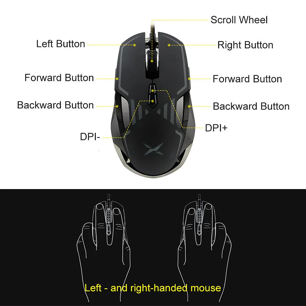 Delux M628 PMW3389 сенсорная игровая RGB компьютерная геймерская мышь 9 Кнопок эргономичная Проводная Usb оптическая ПК 3D игровая мышь 16000 dpi мыши