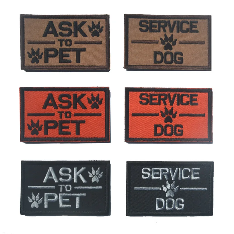 

embroidered K9 ASK to pet patches service dog hook back Patch dog tactical military USA army for backpack cloth