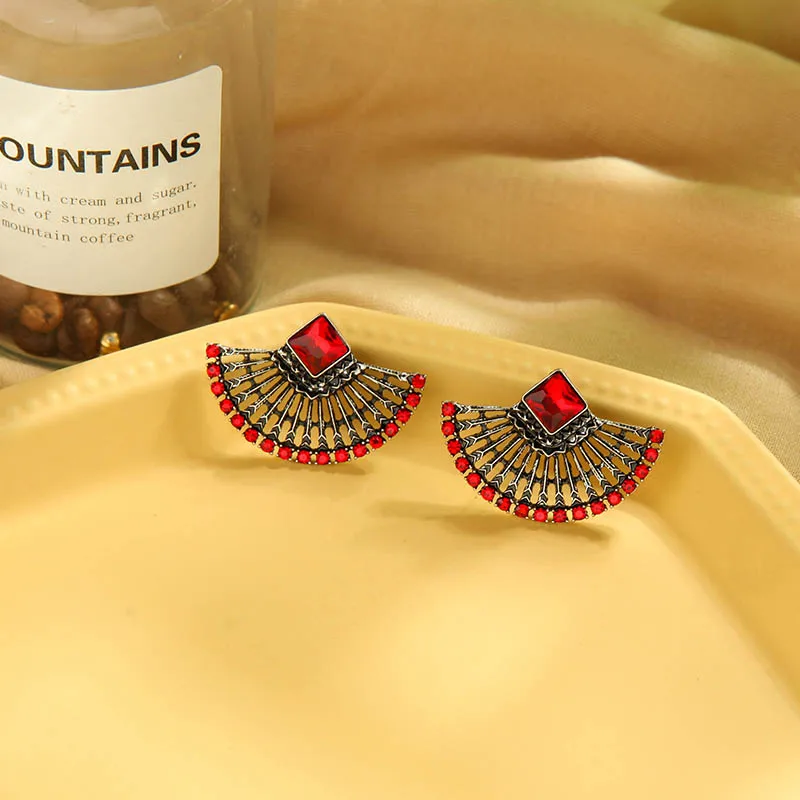 Украшения для женщин в стиле богемского сектора "Uer" с деликатным сочным персиковым цветом и красно-белыми кристаллами винтажной моды