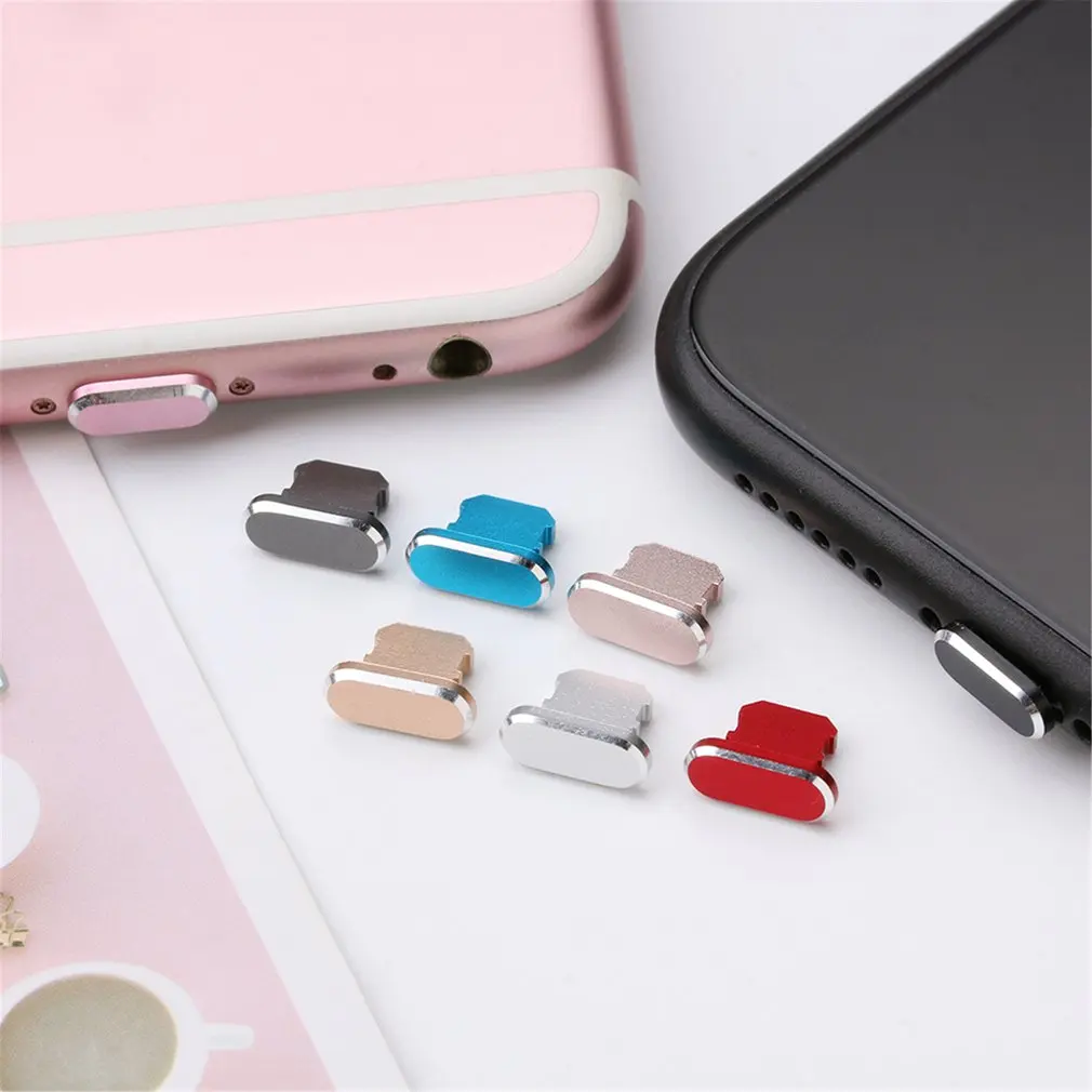 

Colorful Metal Anti Dust Charger Dock Plug Stopper Cap Cover for iPhone X XR Max 8 7 6S Plus Mobile Phone Accessories freeing