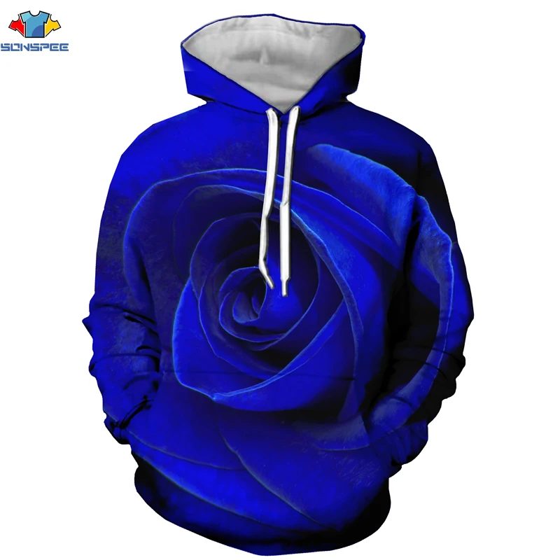 SONSPEE/свитшот с 3D розой длинными рукавами Sudaderas мужская толстовка капюшоном