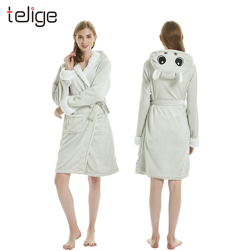 Единорог для девочек звезда радуга животное халат женщин Зимняя ночная рубашка