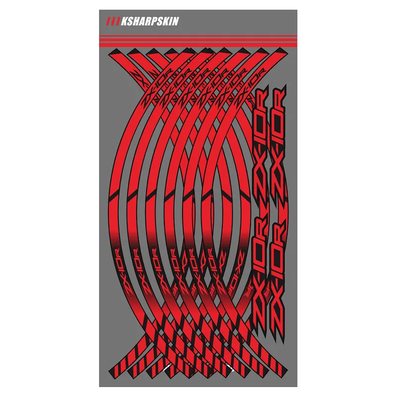 

12 X Thick Edge Outer Rim Sticker Stripe Wheel Decals FOR KAWASAKI ZX10R zx-10r pegatinas moto