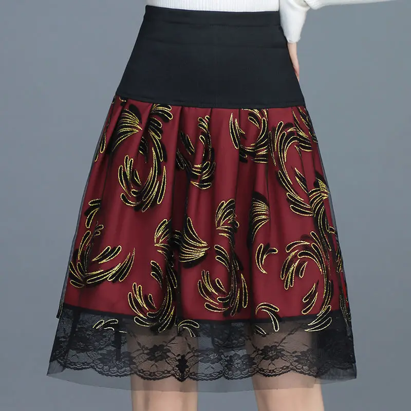 Сезон осень-зима Длинные юбки Детская анти-воздействия на резинке с завышенной