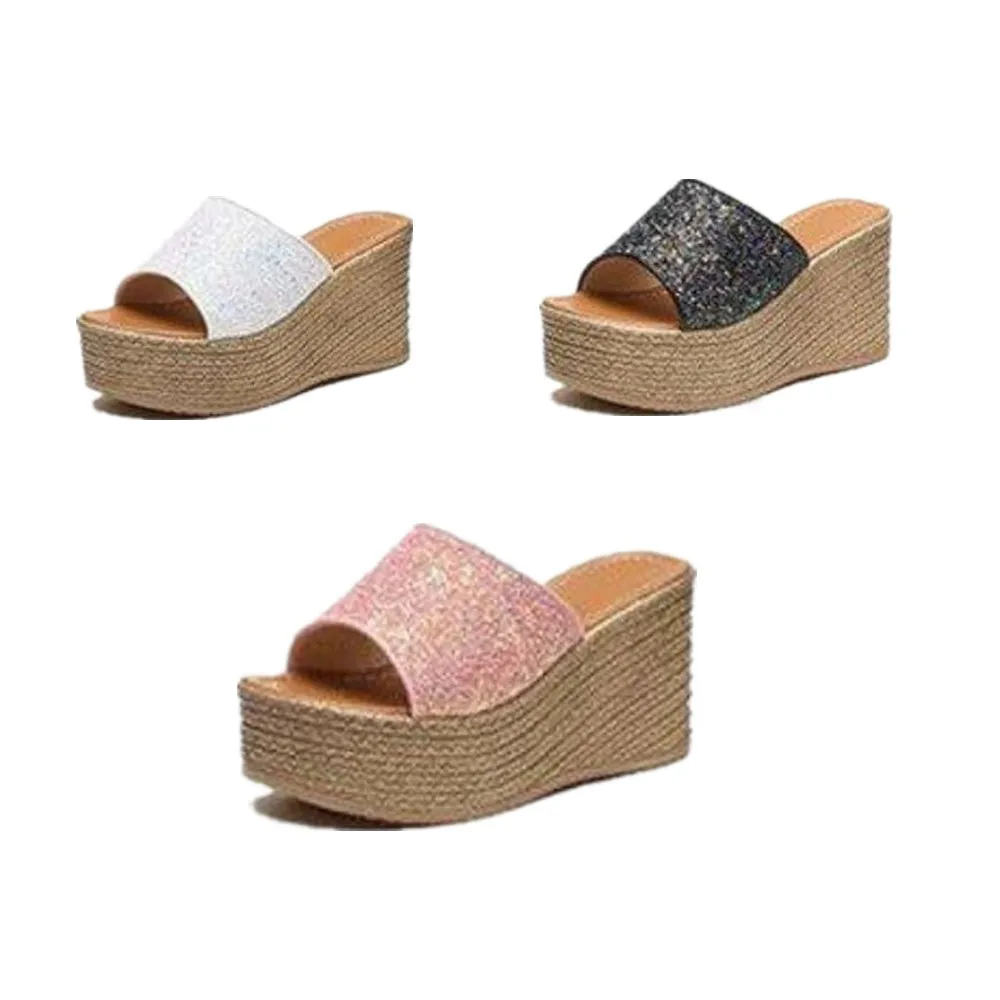 

Slanted Heel Women's Slippers Platform High Heels Platform Shoes Summer Open Toe Comfy Sandals OrthopedicToe Corrector 9cm