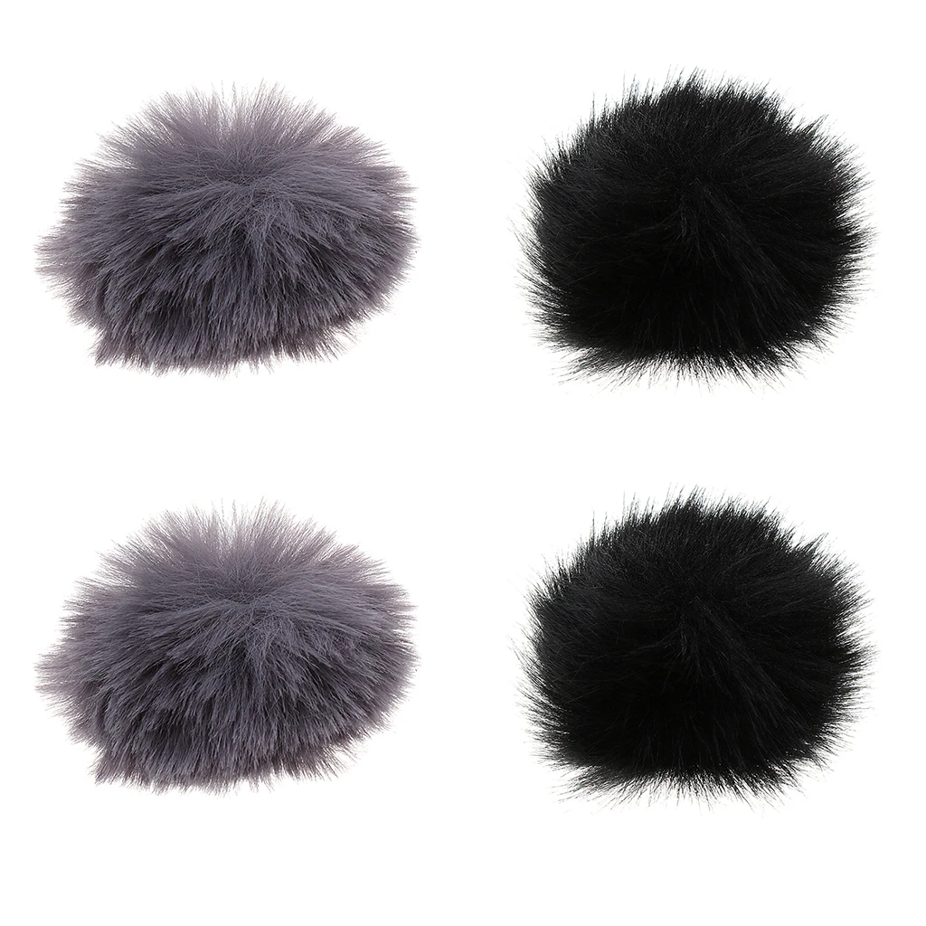 

4Pcs Fur Windscreen Wind Muff Mic Furry Cover for Lavalier Lapel Microphone