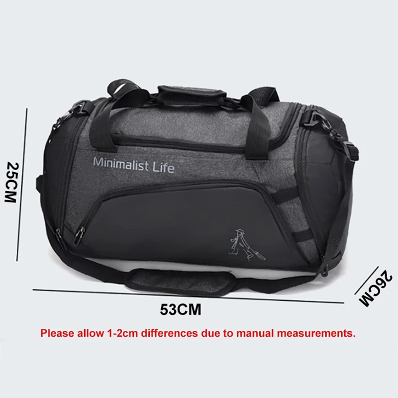 Men Nylon Travel Bag Large Capacity Outdoor Gym Bags Portable Waterproof Handbags Shoes Compartment Shoulder Luggage PouchXA808F