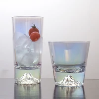 creative fuji mountain glass whiskey glasses snow mountain beverage cup ins colorful cup water drinks cups bar wine glasses