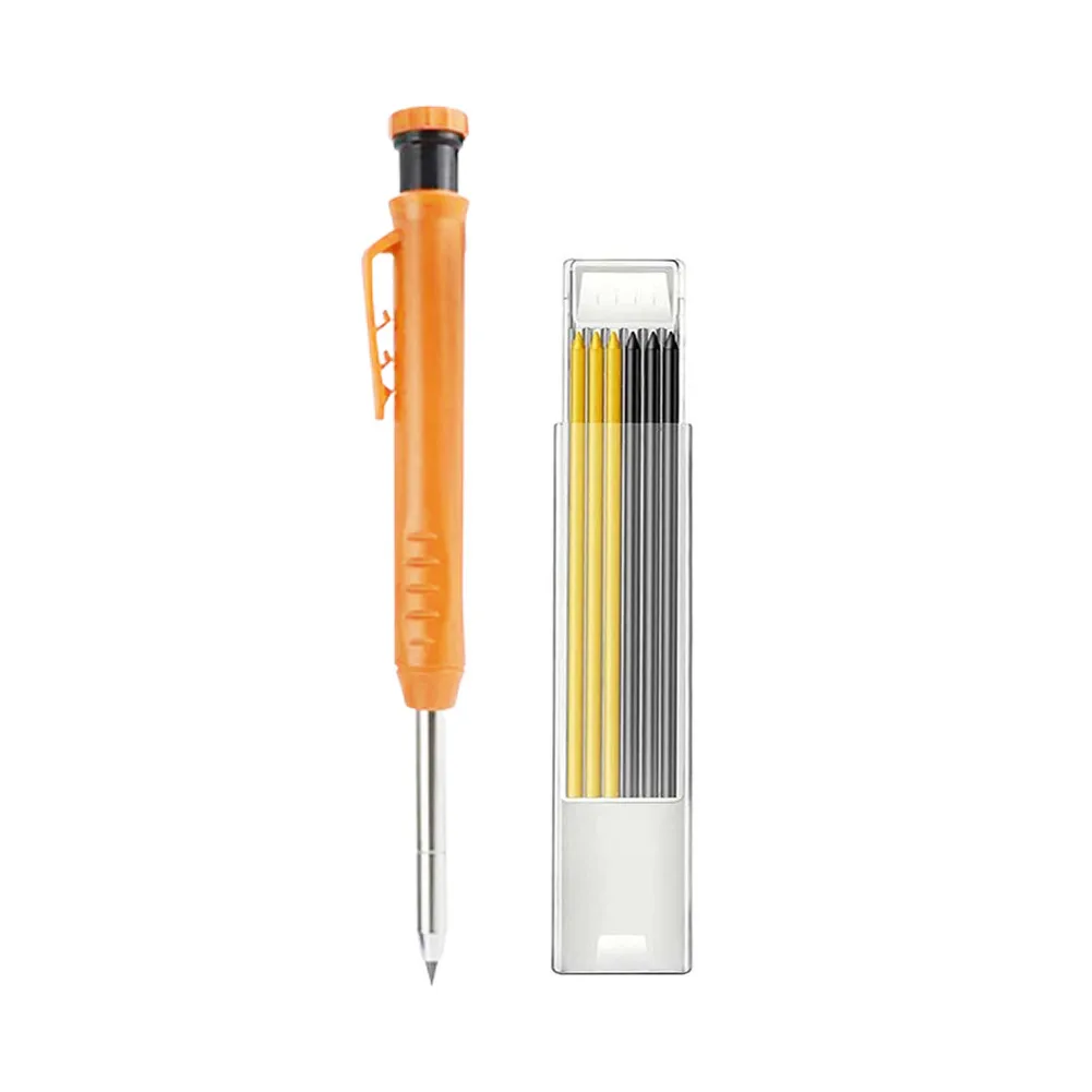 

Solid Carpenter Pencils With Built-in Pencil Sharpener Drawing Pencils Deep Hole Mechanical Pencil Marker Tool Woodworking Tool