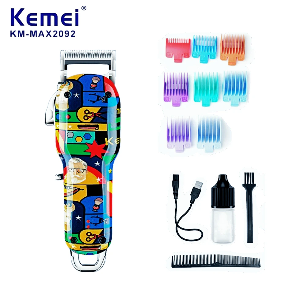 Kemei Hair Cutting Machine Water Transfer Electric Hair Clipper Professional Hair Trimmer For Men Haircut Machine Barber KM-2092