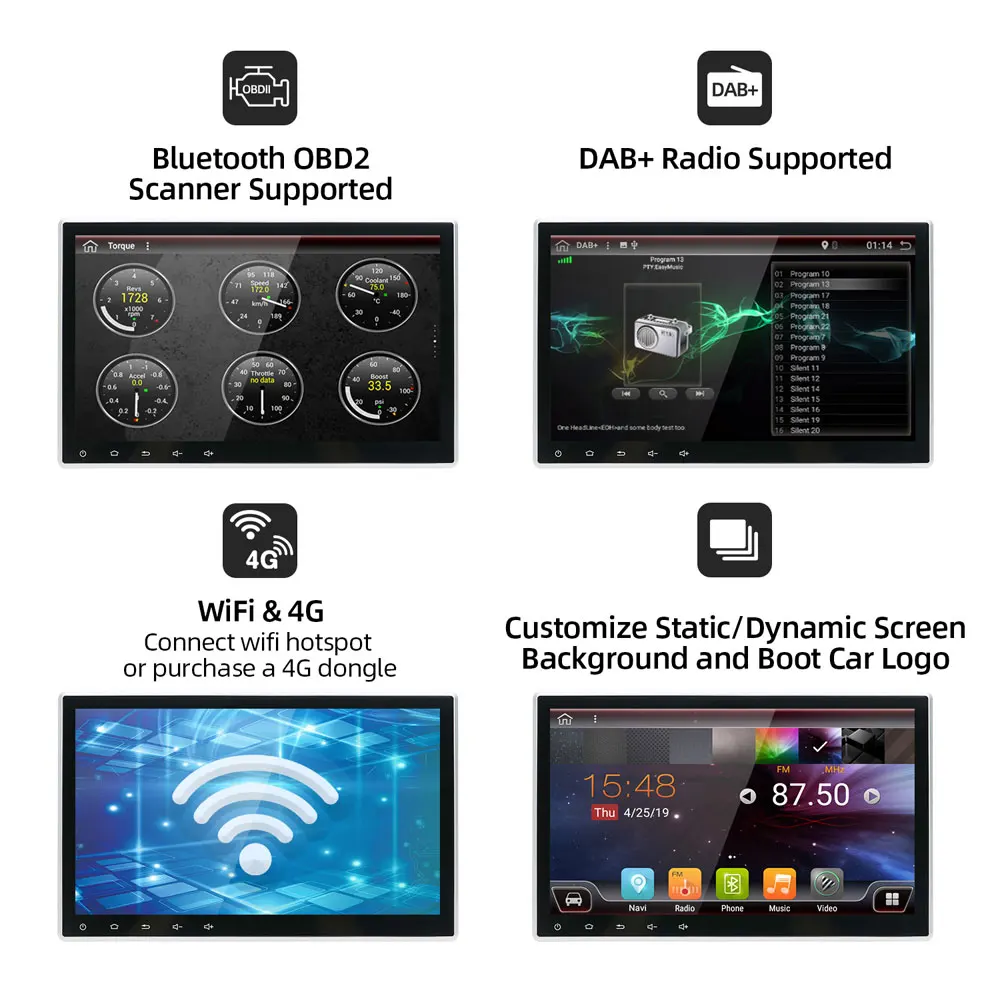 Bosion Android 10. Octa Core 2 Din 10 1 дюймов Автомобильный DVD плеер HD Радио стерео Универсальный