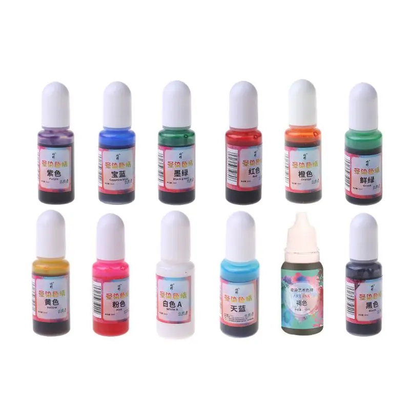

12 Colors Art Ink Natural Pigment Colorant Dye Ink Diffusion UV Epoxy Resin Jewelry Making
