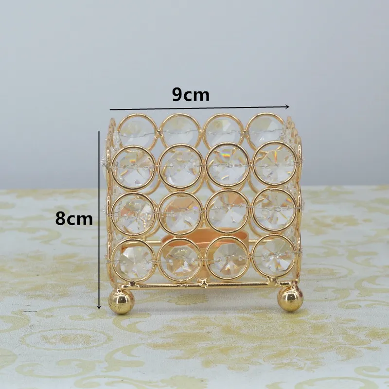 Винтажный металлический Хрустальный подсвечник квадратный свадебный реквизит