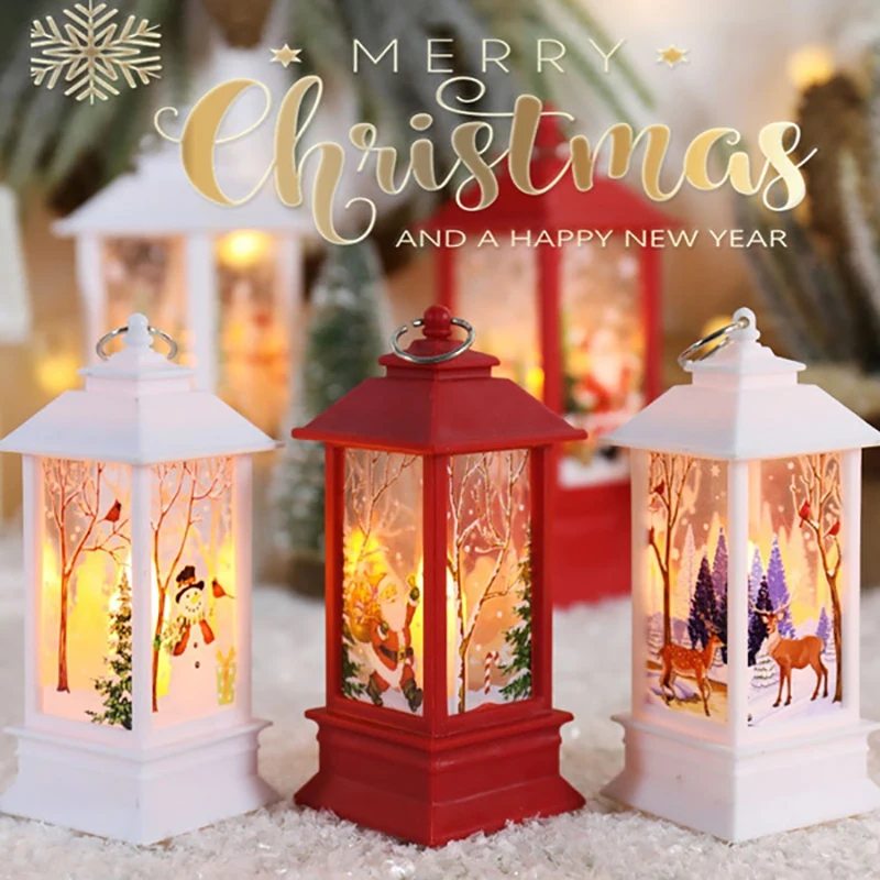 

Christmas Decorations For Home Lantern Led Candle Tea Light Candles Xmas Tree Ornaments Santa Claus Elk Lamp Kerst New Year Gift