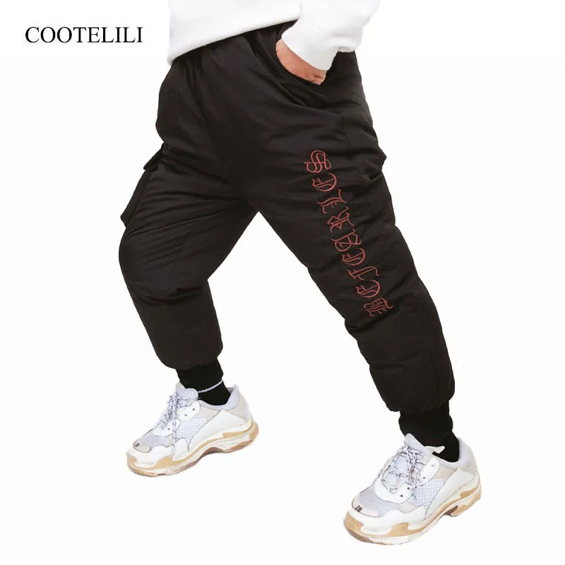 Зимние штаны COOTELILI для девочек и мальчиков плотные теплые с хлопковой подкладкой