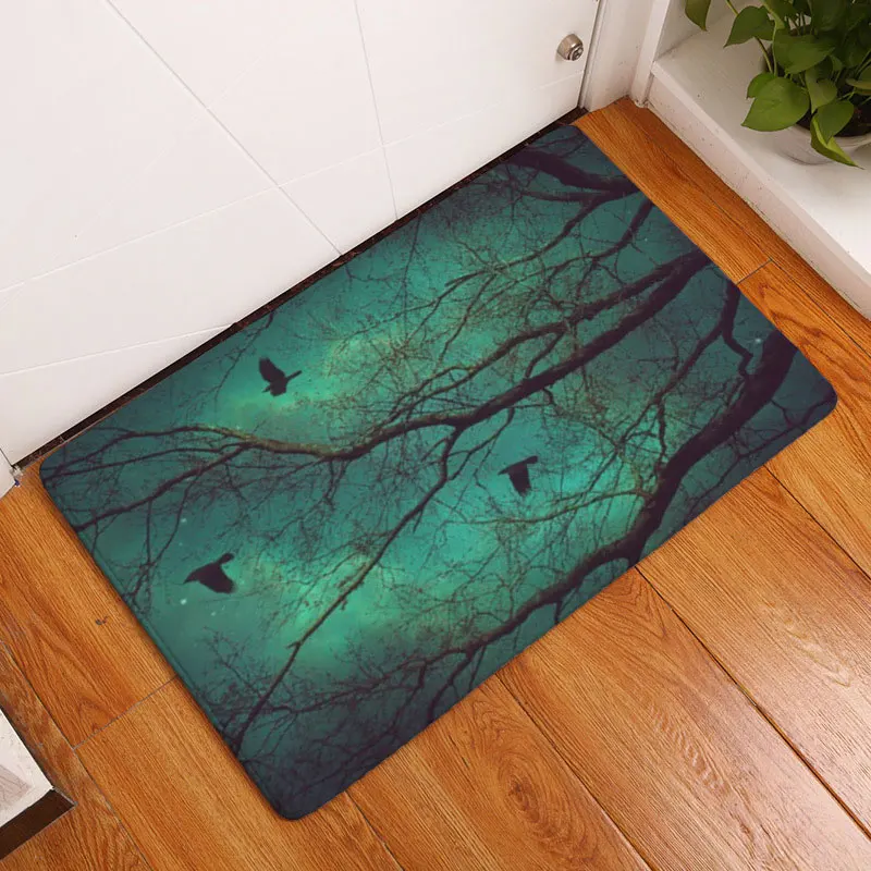 

2017 Creative Night Scene Painting Sky Scenery Carpet Anti-Slip Floor Mat Outdoor Rugs Animals Front Door Mats Non-slip Doormats