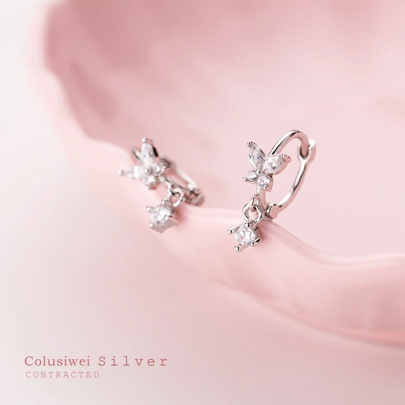 Colusiwei яркие серьги кольца с бабочкой для женщин ослепительно ясно камень CZ