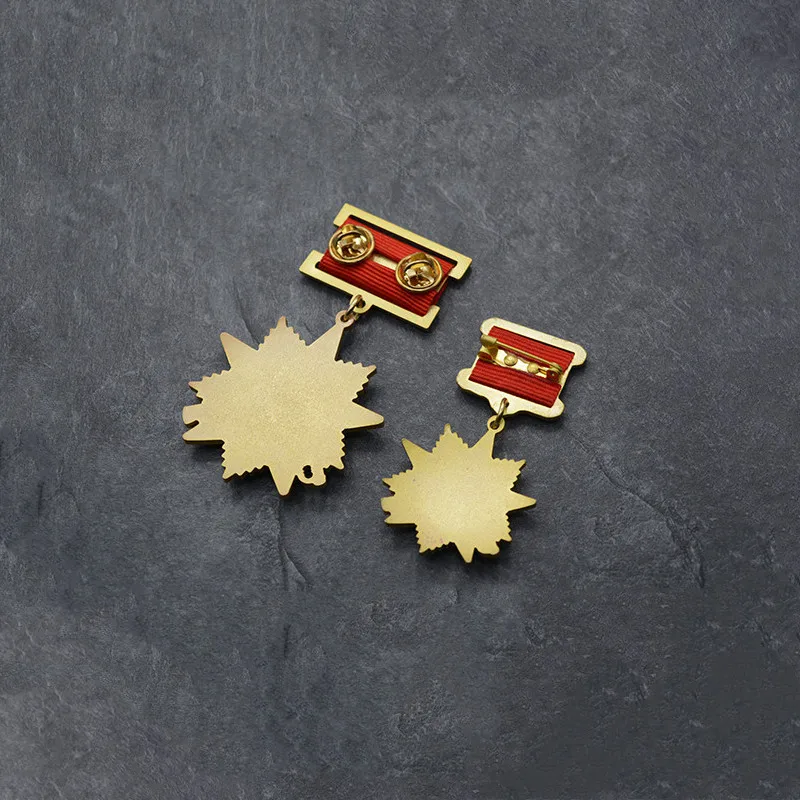 

New Soviet Union 1942th Metal Badge Patriotic Hero Labor Venus Lenin Red Flag USSR CCCP Glory Honor Medal With Certificate Box