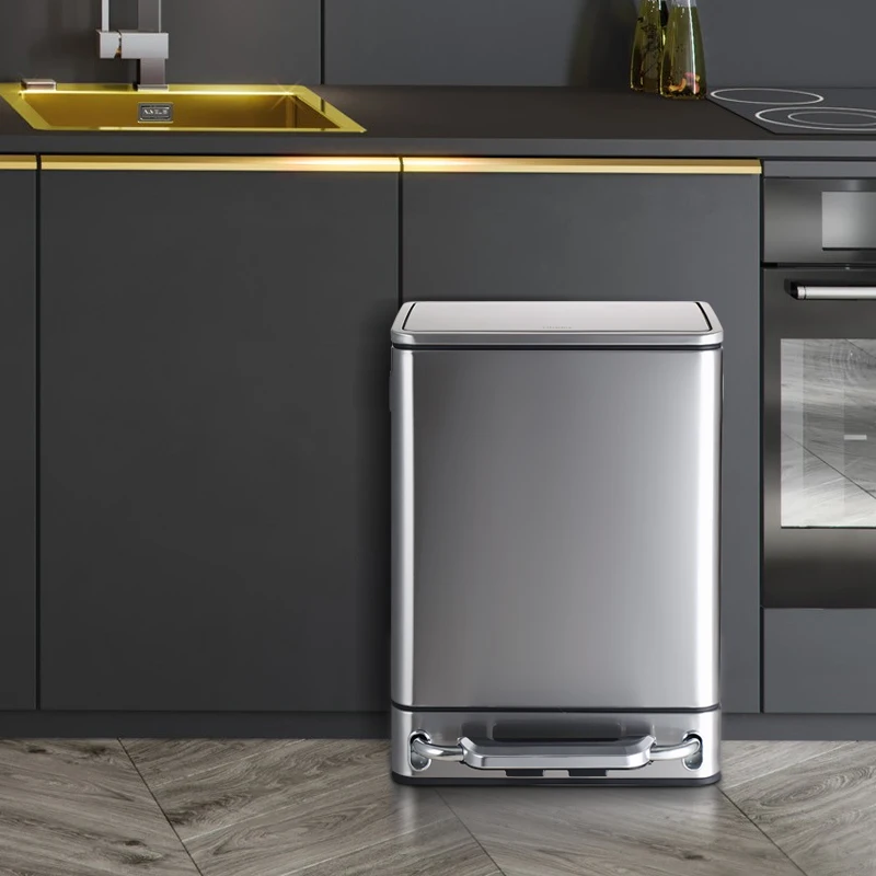 Кухонная корзина для мусора с педалью из нержавеющей стали гостиной и офиса