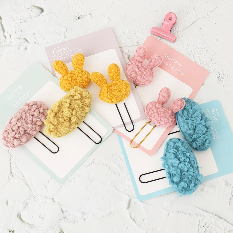 Милая и универсальная плюшевая Заколка пачка из овечьей шерсти с флисовой