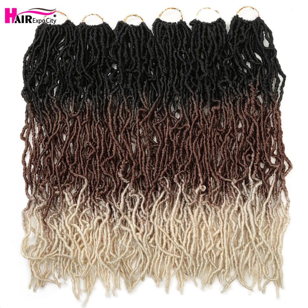 24 Inch Long Messy Boho Nu Soft Locs Goddess Faux Locs Crochet Braids Hair Synthetic Braiding Hair Extensions Hair Expo City