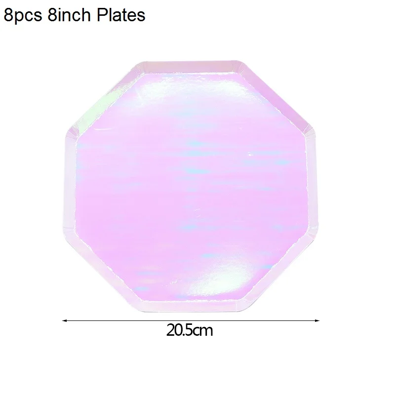 342-plates B02 Party Disposable Tableware Laser Paper Cups Plates for Wedding Birthday Baby Shower Festival Banquet Tableware Party Supplies - Цвет: 342-plates B02