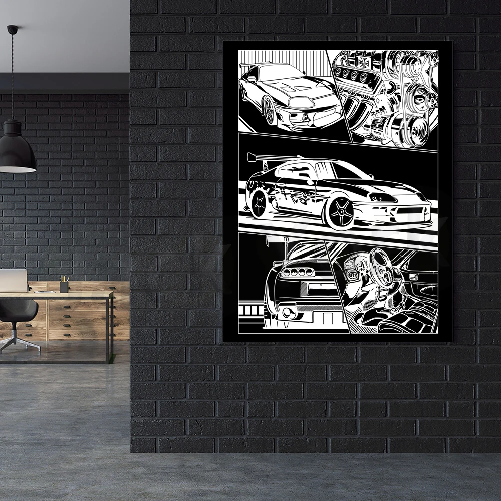 Постер JDM на автомобиль Nissan Skyline GT R34 постер настенное искусство домашний декор