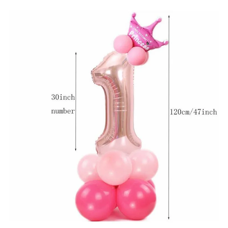 1 Набор 32 дюймовые розовые золотые шары из фольги в виде цифр гелиевые шарики для