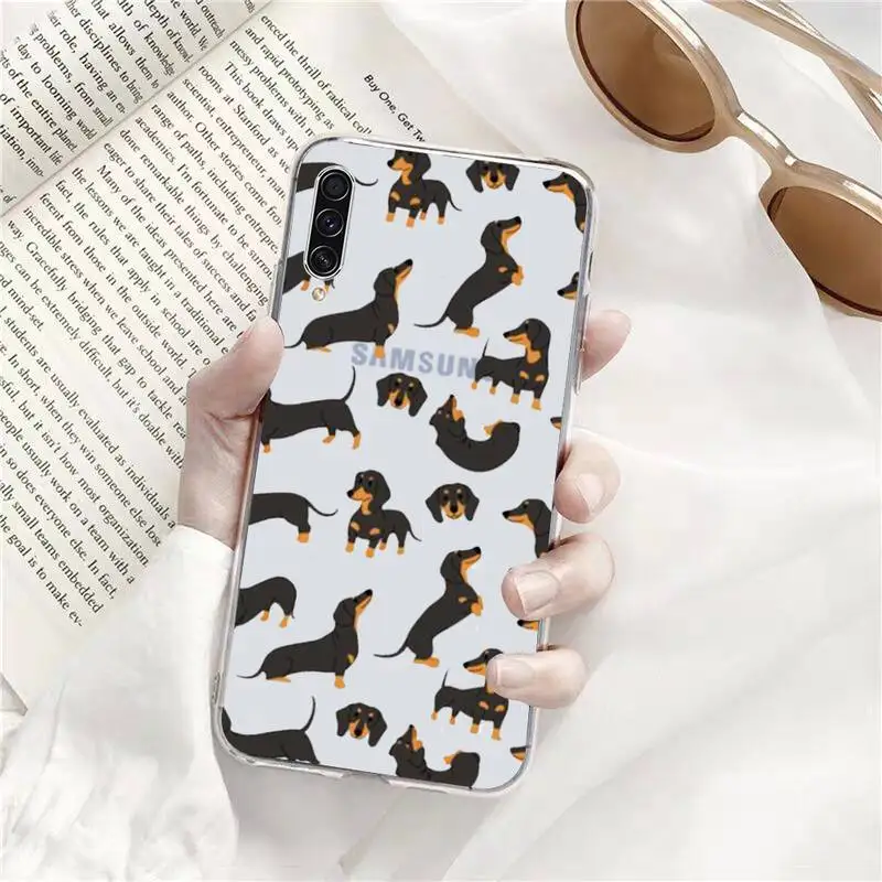 

Dachshund Sausage Dog Phone Cases Transparent for Samsung s9 s10 s20 Huawei honor P20 P30 P40 xiaomi note mi 8 9 pro lite plus