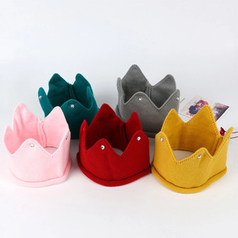 

Baby Hoed Meisjes Kroon Gebreide Cap Peuter Lege Top Hoeden Pasgeboren Ontwerp Wollen Garen Motorkap Kinderen Casquette