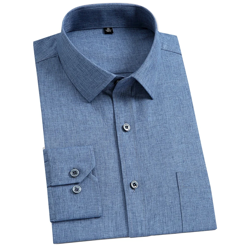 Мужская Базовая рубашка с одним карманом розовая или серая однотонная