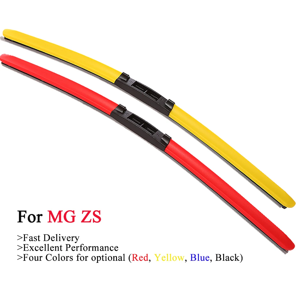 

HESITE Colorful Hybrid Wiper Blades For MG ZS Hatchback Sport EV 2017 2018 2019 2020 Car Accessories Windshield Wipers Red Blue