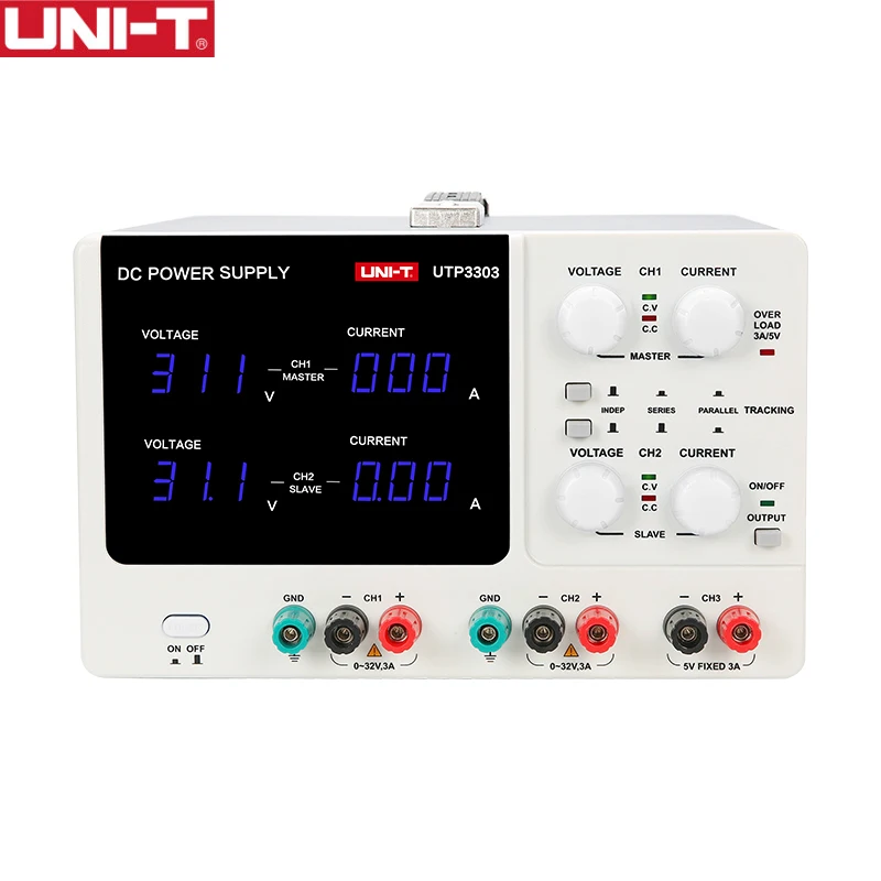 UNI-T UTP3303 Высокоточный Программируемый Регулируемый цифровой источник питания постоянного тока двухканальный трехканальный Регулируемый 32 В/3 А