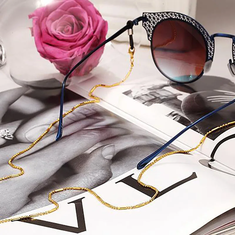 Минималистский Стиль черно-белую бисерная цепь очки с цепочкой шнурки для чтения