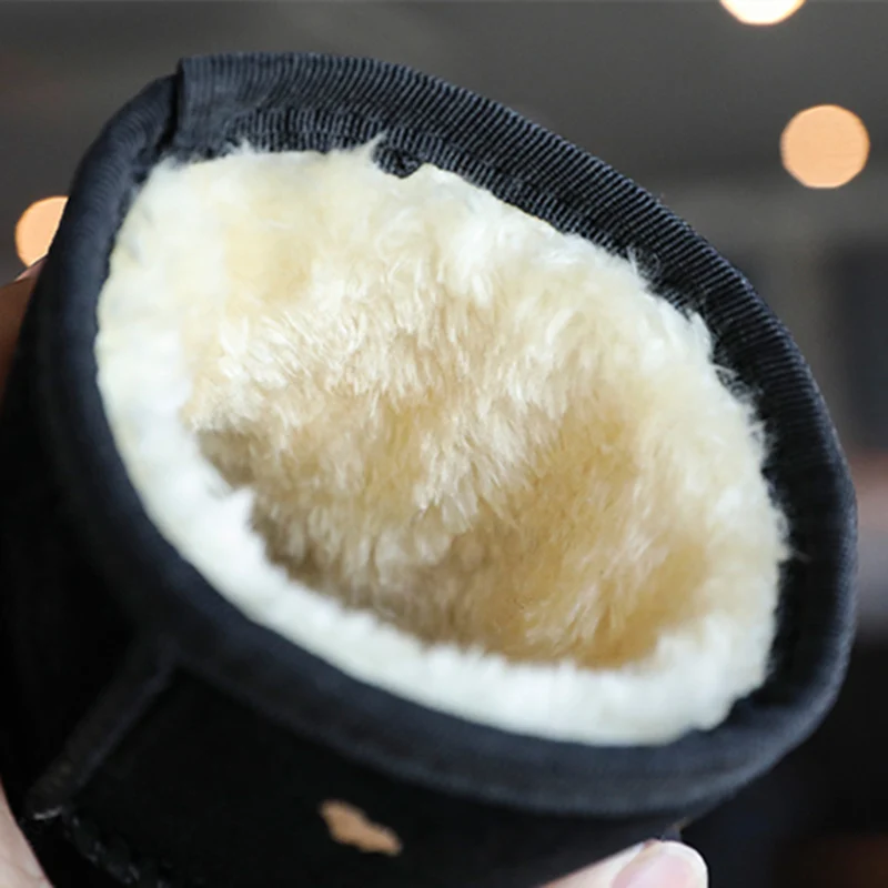 Ботинки детские зимние водонепроницаемые с плюшевой подкладкой из кожи для