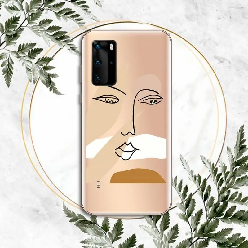 

Art Retro Abstract Geometry Phone Case Transparent for Huawei P honor 8 10i 20 30 40 smart 2019