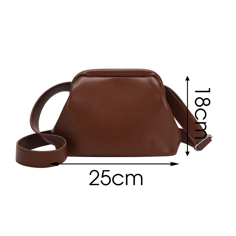 

New Solid Color Pu Leather Large Capacity Crossbody Bags for Women Shoulder Messenger Bag Luxury Designer Purses and Handbags