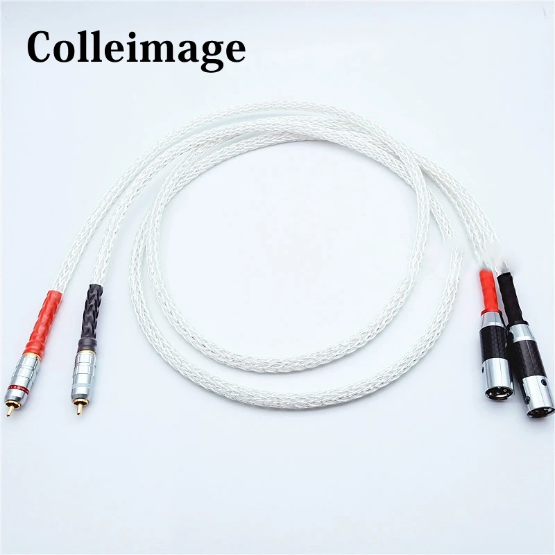 Hifi 8N одиночный кристально Серебряный 2RCA на 2 XLR аудио кабель CD DVD плеер