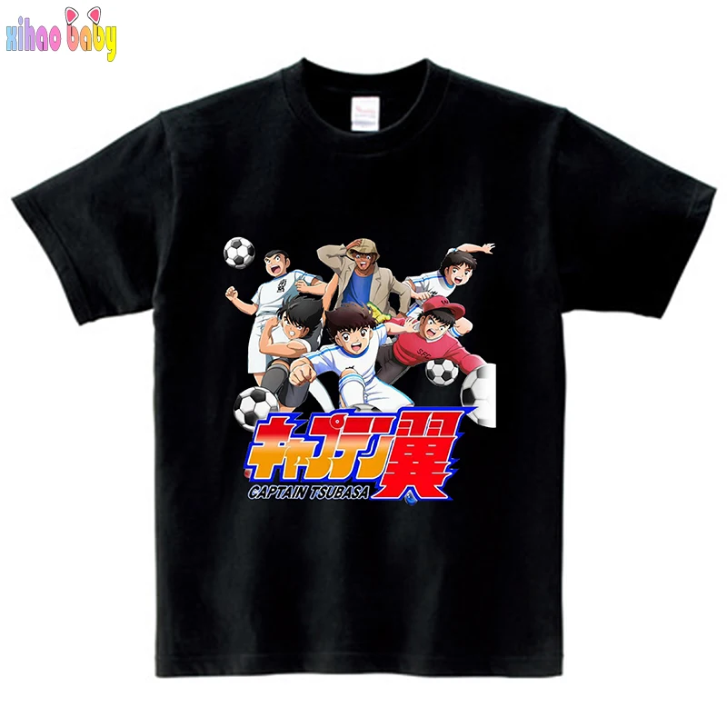 Футболка с рисунком Капитан Tsubasa Детская летняя футболка короткими рукавами для