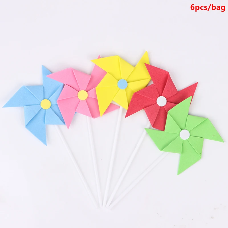 

6Pcs Windmills Cake Topper Fruit Cupcake Toppers Decorative Picks Dessert Decor For Kids Birthday Party Banquet